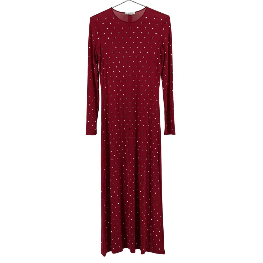 Paco Rabanne Embellished Red Polka Dot Dress Size 40 FR / 8 US - Picture 2 of 6